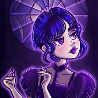 Wednesday Addams cartoon wallpaper