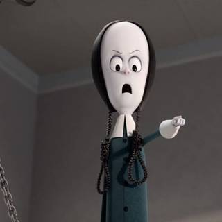 Wednesday Addams cartoon wallpaper