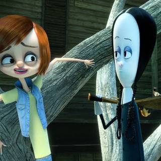 Wednesday Addams cartoon wallpaper