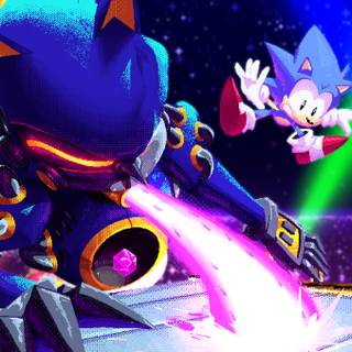 Sonic vs Metal Sonic wallpaper
