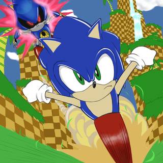 Sonic vs Metal Sonic wallpaper