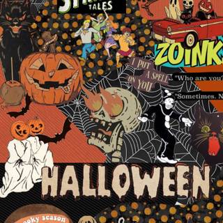 Halloween moodboard wallpaper