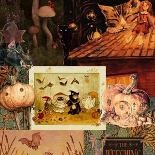 Halloween moodboard wallpaper