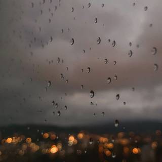 Rainy autumn aesthetic wallpaper