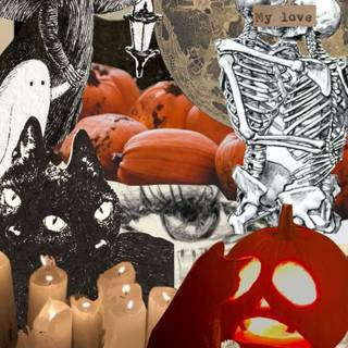 Halloween moodboard wallpaper