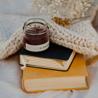 Rainy autumn aesthetic wallpaper