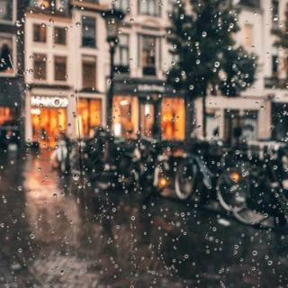 Rainy autumn aesthetic wallpaper