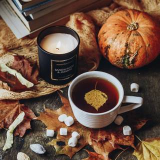 Rainy autumn aesthetic wallpaper