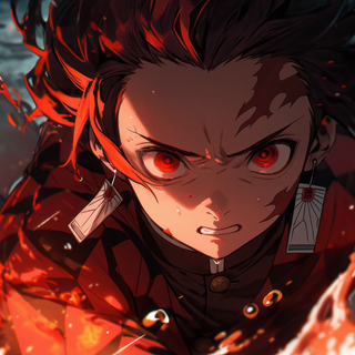 Tanjiro as a demon wallpaper