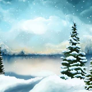 Digital art winter wallpaper