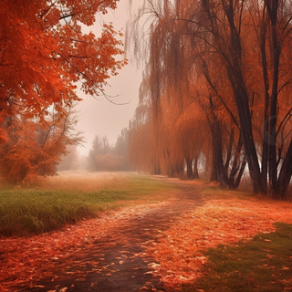 Foggy rain autumn wallpaper