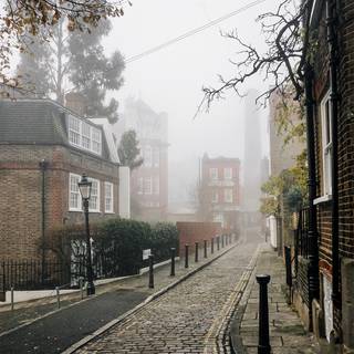 Foggy rain autumn wallpaper