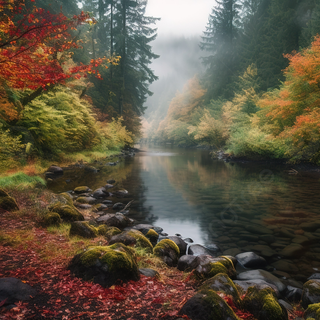 Foggy rain autumn wallpaper