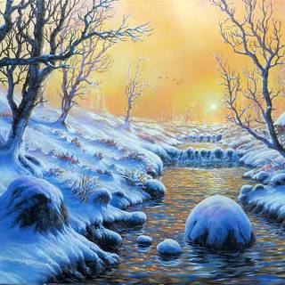 Digital art winter wallpaper