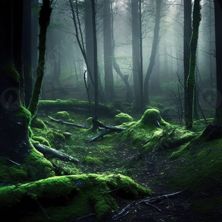 Gloomy forest wallpaper