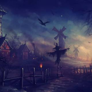 Dark Halloween MacBook wallpaper