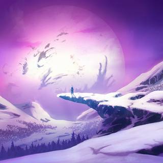 2D mountain wallpaper