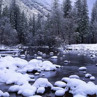 Panoramic winter wallpaper