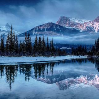 Panoramic winter wallpaper