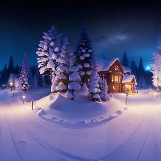 Panoramic winter wallpaper