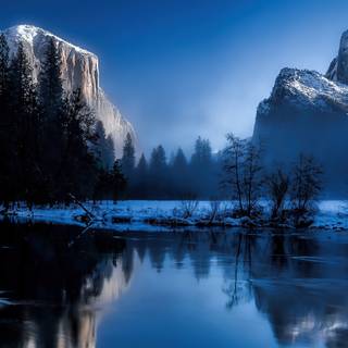 Panoramic winter wallpaper