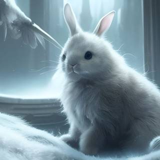 Winter bunnies wallpaper