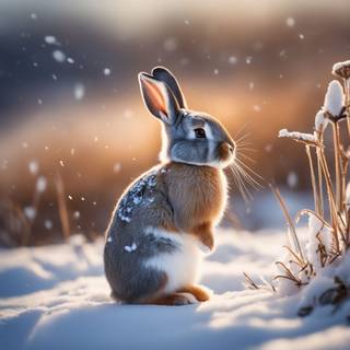 Winter bunnies wallpaper