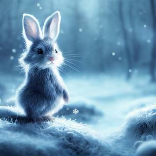 Winter bunnies wallpaper