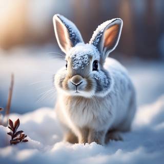 Winter bunnies wallpaper
