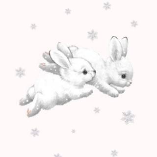 Winter bunnies wallpaper
