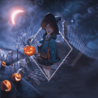 Halloween anime 4k wallpaper