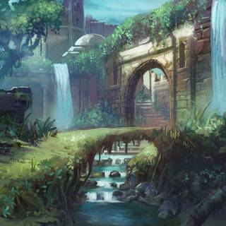 4k anime forest wallpaper