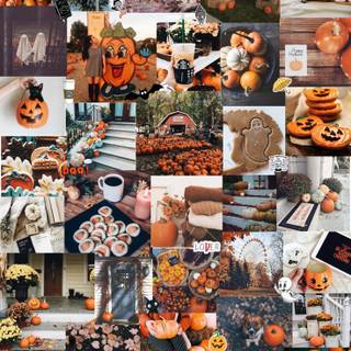 Preppy cozy Halloween wallpaper