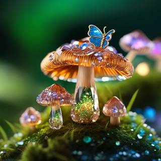 Aesthetic tiny mushrooms wallpaper