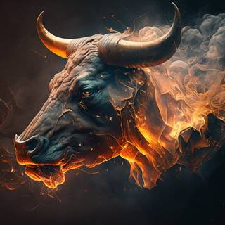 Fire bull wallpaper