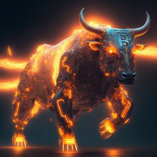 Fire bull wallpaper