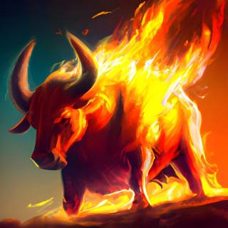 Fire bull wallpaper