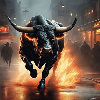 Fire bull wallpaper