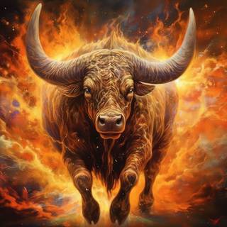 Fire bull wallpaper