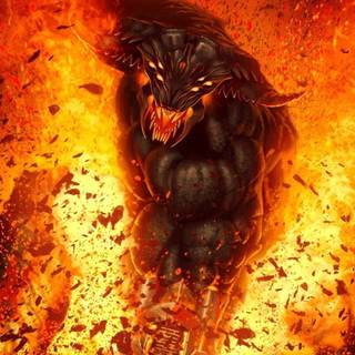 Fire bull wallpaper