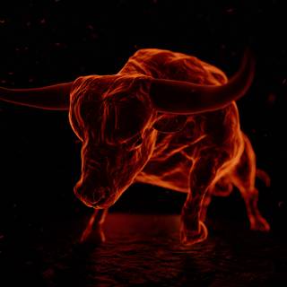 Fire bull wallpaper