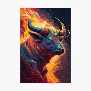 Fire bull wallpaper