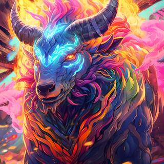 Fire bull wallpaper