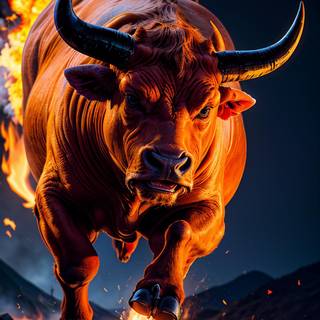 Fire bull wallpaper
