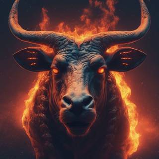 Fire bull wallpaper