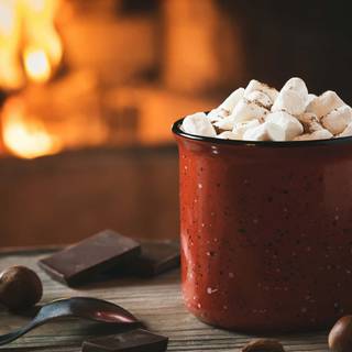 Winter hot chocolate wallpaper