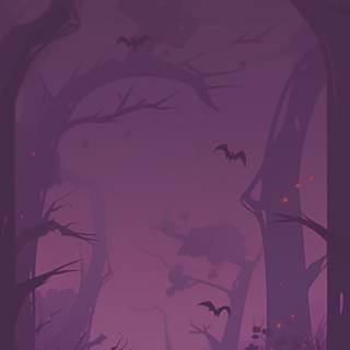 Spooky Halloween forest wallpaper