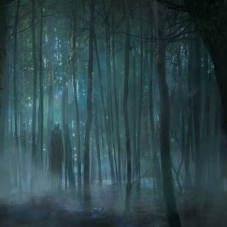 Spooky Halloween forest wallpaper