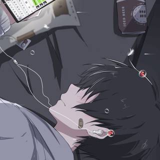 Cute anime boy iPhone wallpaper