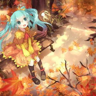 Hatsune Miku autumn wallpaper